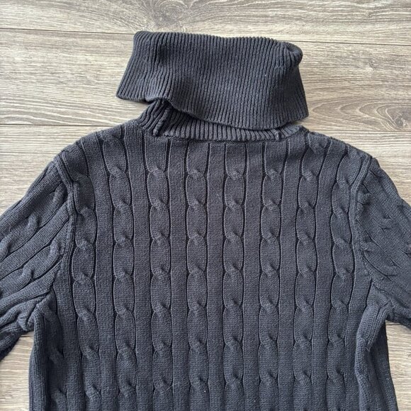 VTG Ralph Lauren Sport Turtleneck Sweater Mens M Cable Knit Pullover 90s Y2K - Picture 15 of 16